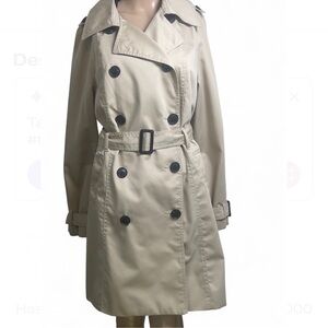Women’s Merona khaki soft shell belt water repellent Double-Breasted Trench Coat